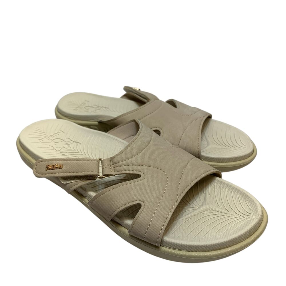 KUAILU Womens Orthotic Slides Ladies Lightweight Yoga Mat‎ Sandals  Sz 10 Tan